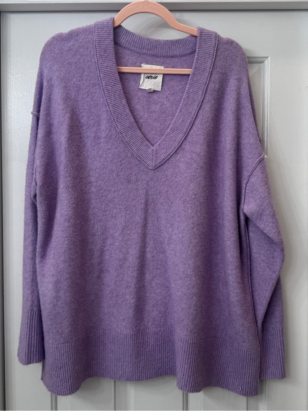 Aerie Purple V-Neck Sweater